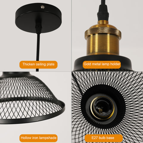 Suspension industrielle, douille E27, compatible avec toutes les ampoules E27 (ampoule non incluse)