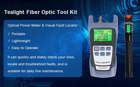 Fiber Optic Tools Cable Tester FC SC Power Meter & Visual Fault Locator with Sc, Fc Connector and Shoulder Toolkit
