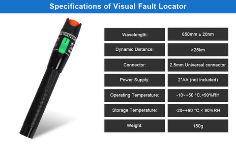 Fiber Optic Tools Cable Tester FC SC Power Meter & Visual Fault Locator with Sc, Fc Connector and Shoulder Toolkit