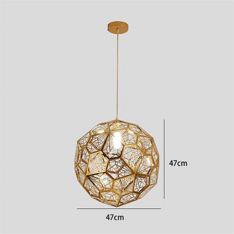 Luminaire de Luxe Moderne en Acier Inoxydable avec Boule de Diamant Créative et Abat-jour Pendentif E27 pour Plafond de Salon.