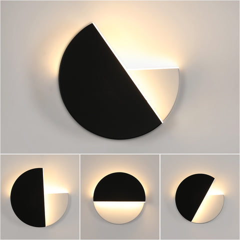 Applique murale simple et moderne à LED, Applique murale noire rotative, lumière chaude 8W