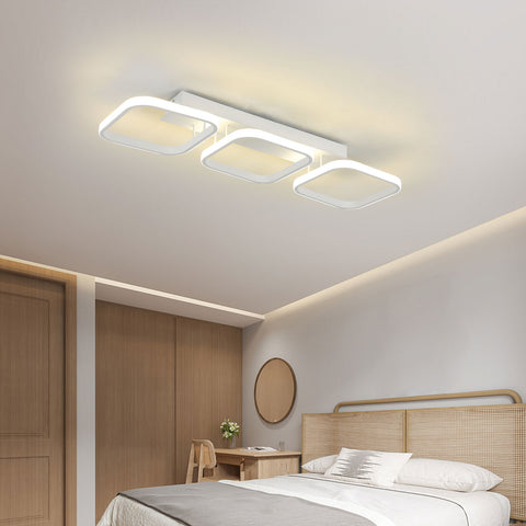 Plafonnier LED 40W, Plafonnier Géométrique Simple, Plafonnier Créatif Carré en Métal, Convient pour Salon, Chambre, Salle à Manger, Lumière Neutre 4000K (Blanc)