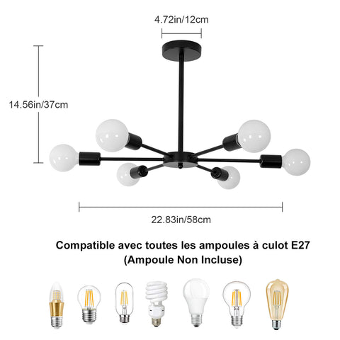 Tableau des tailles de lustre