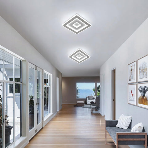 Plafonnier LED Ultra-mince, Blanc, 42W 6500K Lumière Blanche Froide, en Acrylique, 30*5 CM