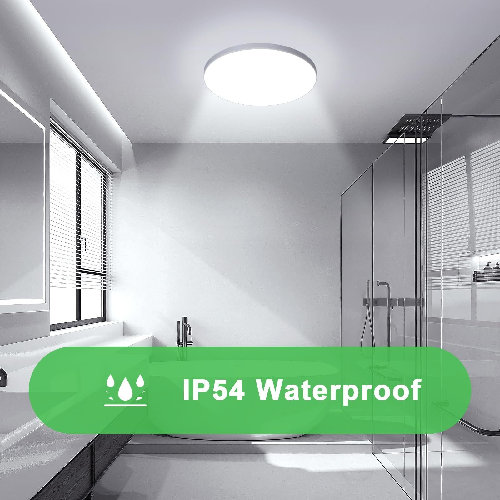 Plafonnier LED, Blanc Rond 27*5 CM, 24W 6500K Lumière Blanche Froide