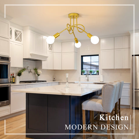 Luminaire Plafonnier Industrielle, Lampes De Suspension En Fer Vintage E27 Lustre or 3-Lumières (Ampoule Non Incluse)