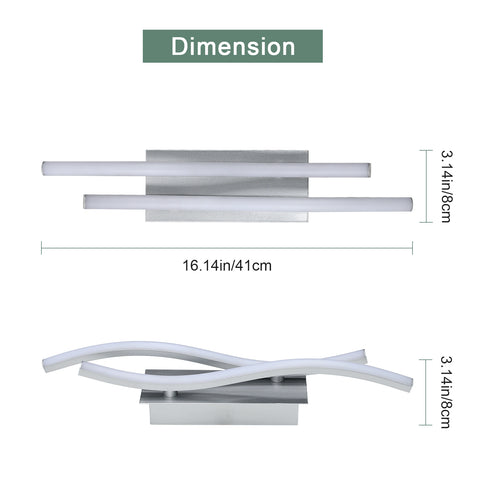 Applique murale en aluminium de forme spéciale, lumière blanche 6500K, 220V, argentée
