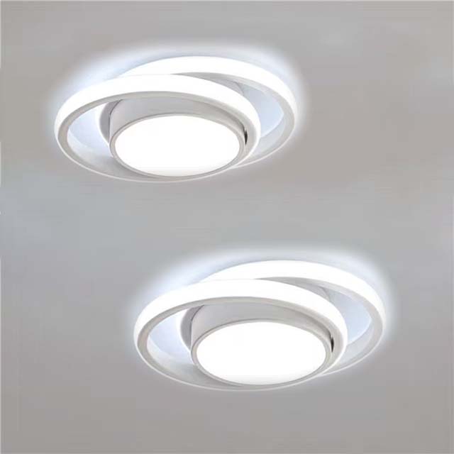 2 pièces Plafonnier LED 32W Design moderne 32W Rond Lampe de Plafond Blanc