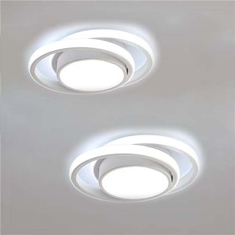 2 pièces Plafonnier LED 32W Design moderne 32W Rond Lampe de Plafond Blanc