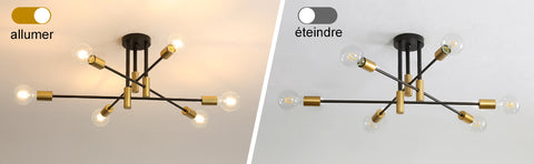 Plafonnier rétro noir E27, lampes de plafond industrielles, plafonniers à angle réglable de 180 ° pour lampe de salon de chambre, diamètre 72 cm