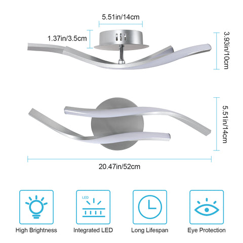 Tableau des dimensions des plafonniers