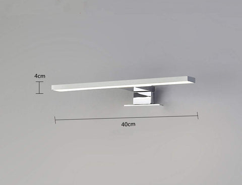 Miroir LED Salle de bain, chambre à coucher, armoire de cuisine, éclairage intérieur moderne, étanche IP44, chrome, 4000K lumière neutre [Classe d'én