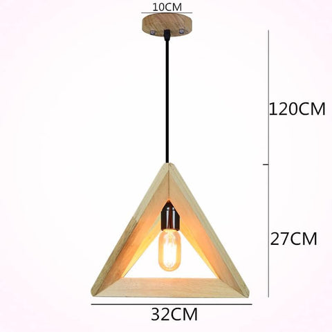 E27 Créatif Suspensions Luminaires Industrielle Bois Plafonnier Moderne Luminaire Lumiere Contemporain Suspensions Plafonniers Luminaire (Forme de triangle) non incluse Ampoule