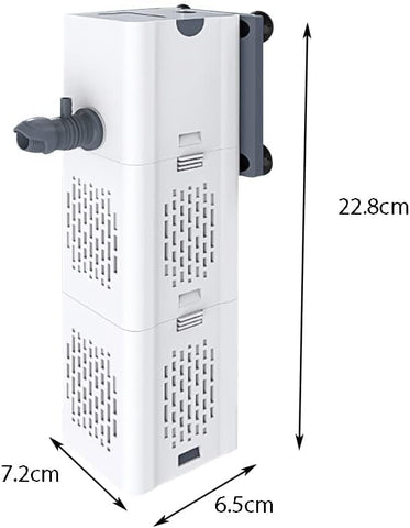 Filtre Intérieur Aquarium 80-250L,15W Débit de 1000L/H, Filtre Interne Pompe Filtre avec Éponges Filtrantes