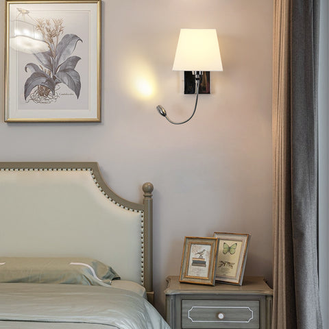 Applique de Chevet, LED Applique Murale Liseuse Chambre Bras Oscillant Titulaire E27 Veilleuse Murale (N'inclut pas les Ampoules)