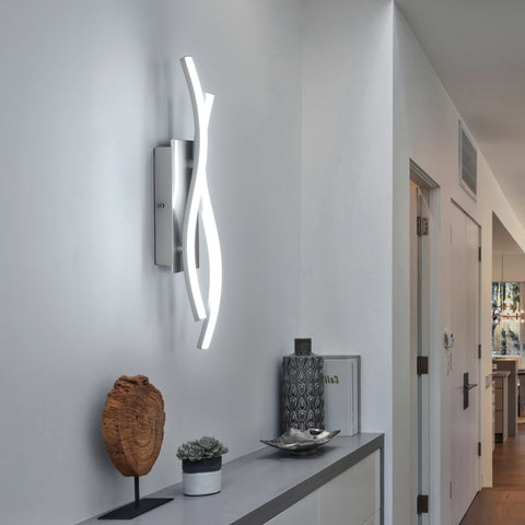 Applique murale en aluminium de forme spéciale, lumière blanche 6500K, 220V, argentée