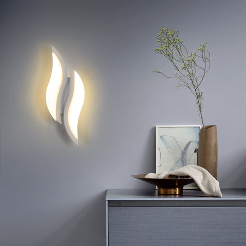 Applique Murale Intérieure LED, Moderne Lampe Murale 20W 2300LM, Éclairage Acrylique Luminaire Mural pour Salon Chambre Escalier 3000K lumière blanche chaude Couleur blanche