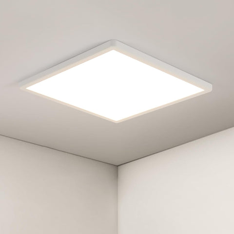 Plafonnier LED Ultra-fin Moderne - Carré 30cm, Blanc, 36W, Lumière Neutre 5000K