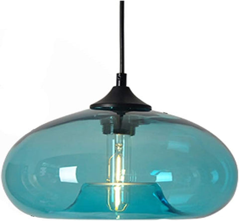Lampe à suspension colorée suspendue en verre moderne pour salon Bar cuisine Restaurant café salle à manger luminaires nordiques pour la maison (bleu couleur)