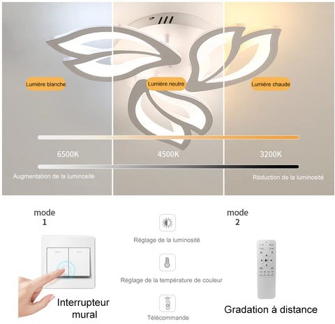 Schéma des effets d'éclairage au plafond