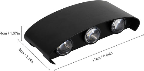 Applique Murale Extérieur,  Lampe Murale Moderne Arche Ovale Applique murale LED, IP65 Aluminium Applique murale LED Up and Down Design pour Garage Salle de Bain Couloir, 3000K Blanc Chaud 18W 1800LM (Longueur 17cm)