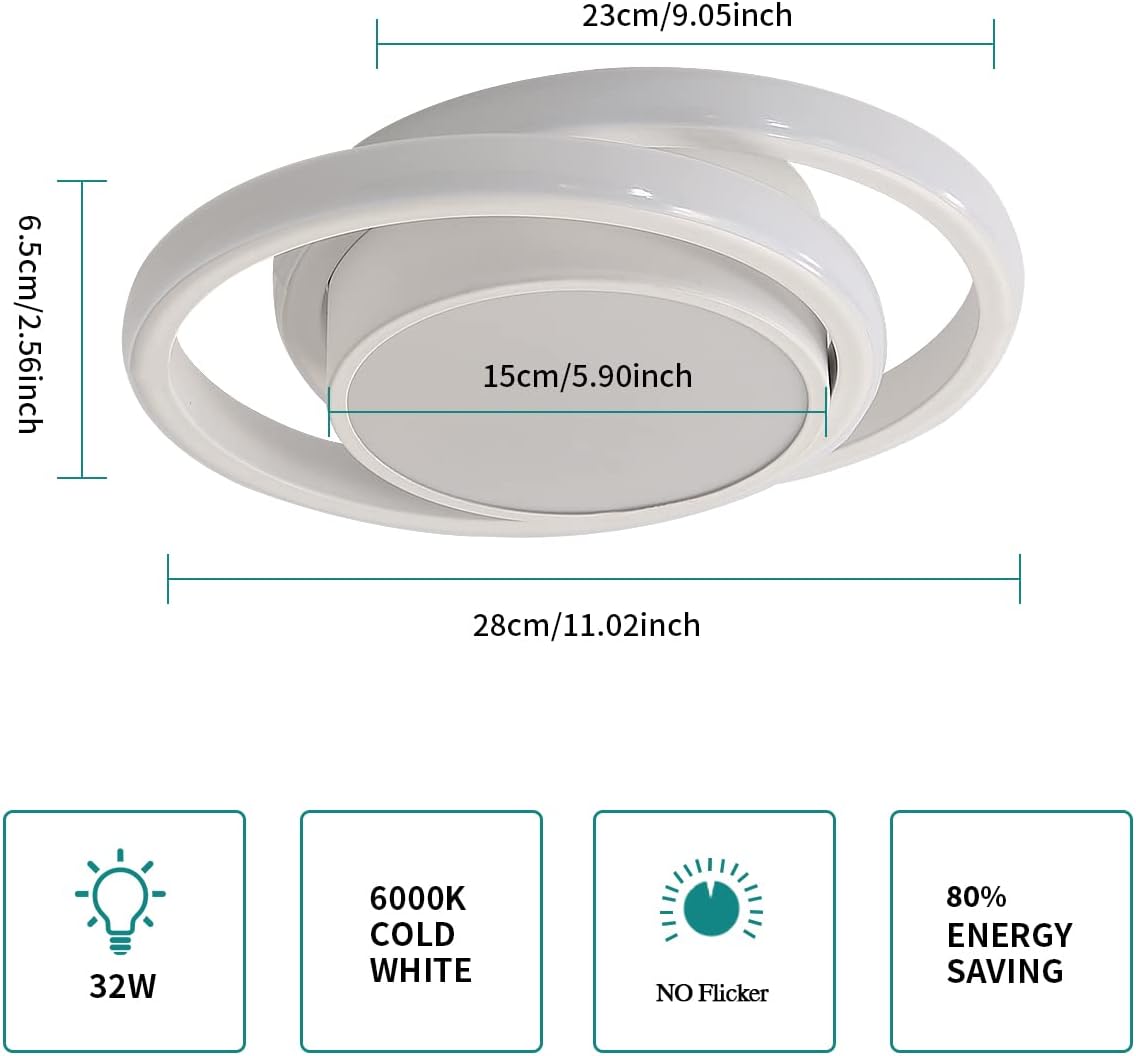 Tableau des dimensions des plafonniers