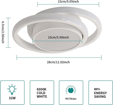 Tableau des dimensions des plafonniers