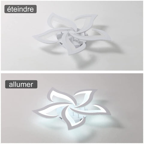 Plafonnier LED, Lampe de Plafond Moderne 60W 4500LM, Luminaire Plafonnier Moderne de Pétale pour Salon Cuisine Salle de Bain Chambre Salle à Manger (Blanc Froid 6000K, Diamètre 60cm）