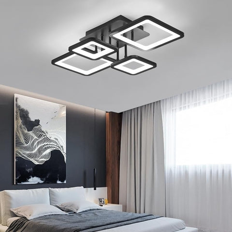 Plafonnier LED Moderne, 54W Luminaire Plafonnier Dimmable avec Télécommande 3000K-6500K