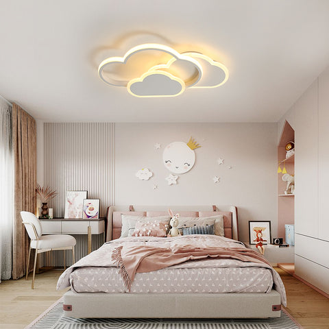Plafonnier LED, éclairage de plafond de décoration intérieure, lustre blanc en acrylique 36W, lampe de plafond en forme de nuage pour chambre à coucher, salon, salle à manger, lumière chaude 3000K