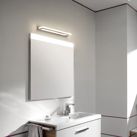 Lampe Miroir LED en Acrylique - Argent, 42cm, 9W, Lumière Neutre 4500K, 220V