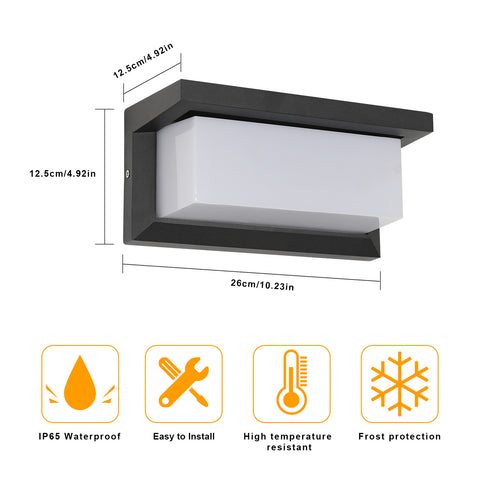 Applique Murale LED Extérieure IP65, Étanche et Résistante aux Intempéries, 18W Lumière Neutre 4000K, Installation Facile, Design Moderne