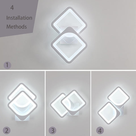 Applique Murale LED 24W Design Moderne, Éclairage Blanc Froid 6000K, Lampe Murale Intérieure pour Salon, Chambre, Escaliers, Couloir, Salle de Bain