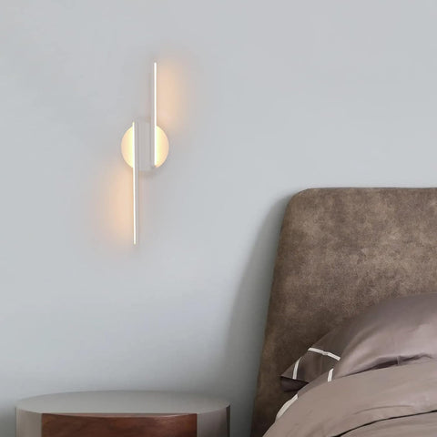 Applique Murale LED Intérieur Lampe Murale Moderne, Appliques Aluminium Pour Salon Couloir Salle De Bain Escalier Veilleuse (Blanc) 3000K Lumière Chaude