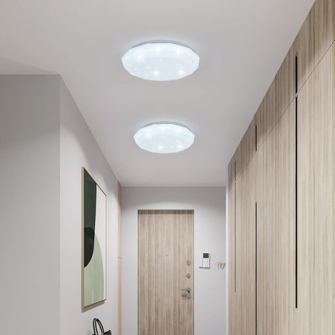 Lampe de Plafond, 24W Luminaire Plafonnier Étoile LED Blanc Froid 6500K, Lustre LED Plafonnier Moderne