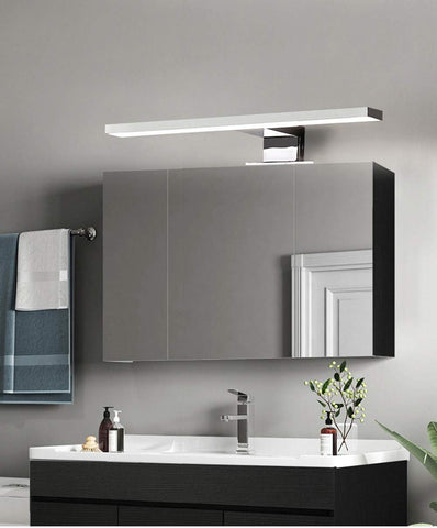 Miroir LED Salle de bain, chambre à coucher, armoire de cuisine, éclairage intérieur moderne, étanche IP44, chrome, 4000K lumière neutre [Classe d'én