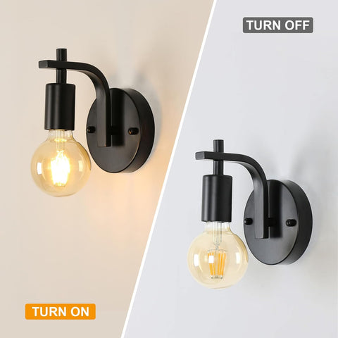 4 Packs - Applique Murale Noire en Métal - Suspension Intérieure Base E27 (sans Ampoule) - pour Chambre Entrée