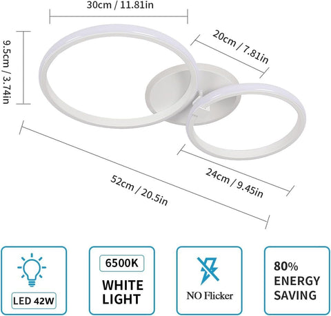Tableau des dimensions des plafonniers