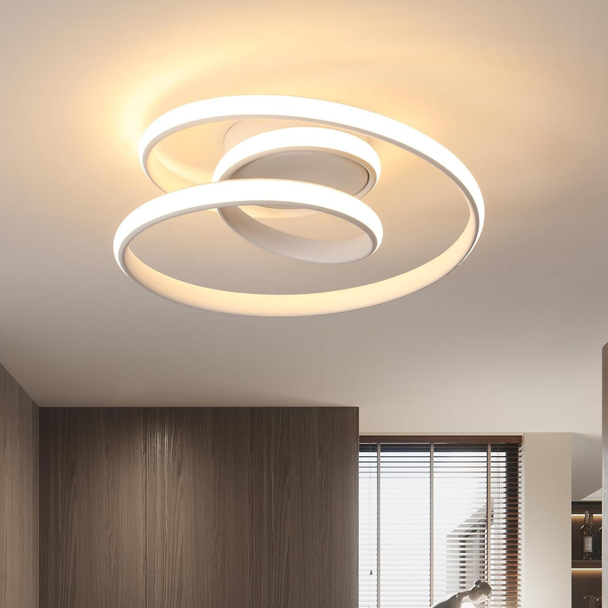 Plafonnier LED, 36W 4000LM Moderne Lampe de Plafond Blanc 3000K, Créative Lustre Led Plafonnier