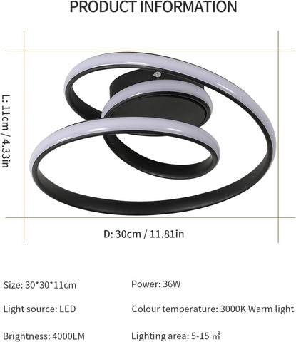 Tableau des dimensions des plafonniers