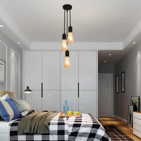 Lustre Industriel et Vintage 3 douilles Suspension