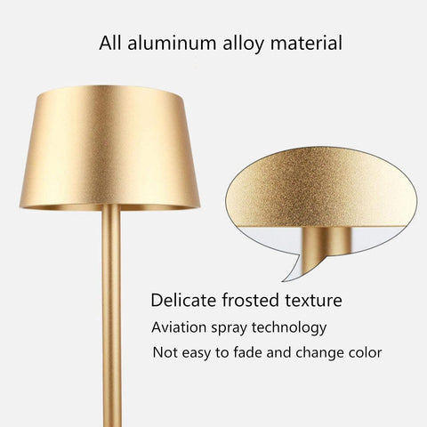 Lampe de table rechargeable,lampe de chevet sans fil，lampe sans fil， lampe de table led, classe de protection IP54, convient pour jardin/table/table de chevet or