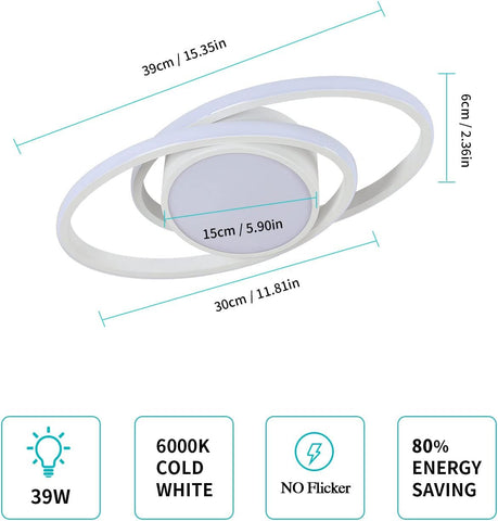 Tableau des dimensions des plafonniers