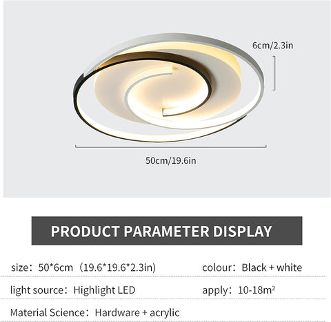 Plafonnier Led Dimmable avec télécommande Moderne Lampe de Plafond Dimmable 3000K-6000K Pour salon chambre à coucher salle à manger bureau 36W Rond