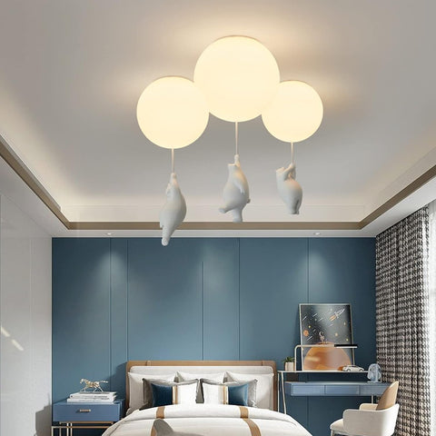 Plafonnier scandinave moderne Ours debout 25cm Abat-jour acrylique Tête E27 sans source lumineuse Convient pour chambre Salon Patio Café