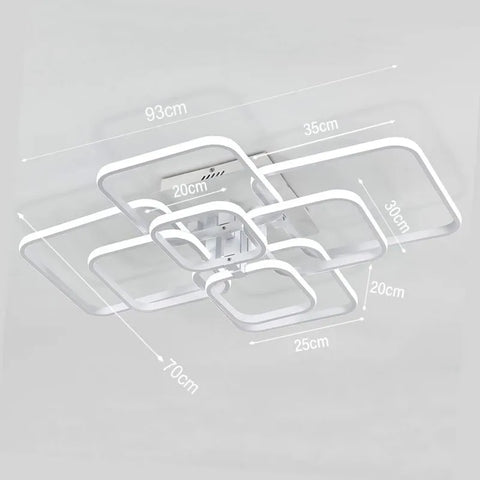 Plafonnier LED Moderne en Aluminium à 8 Têtes, 114W, Blanc Froid 6500K pour Couloir, Chambre, Cuisine et Salon
