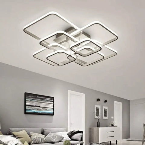 Plafonnier LED Moderne en Aluminium à 8 Têtes, 114W, Blanc Froid 6500K pour Couloir, Chambre, Cuisine et Salon