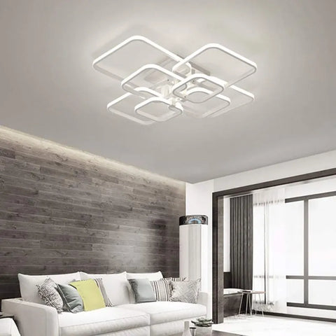 Plafonnier LED Moderne en Aluminium à 8 Têtes, 114W, Blanc Froid 6500K pour Couloir, Chambre, Cuisine et Salon