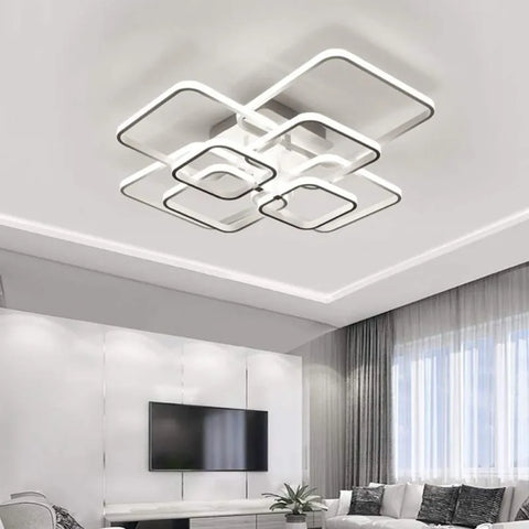 Plafonnier LED Moderne en Aluminium à 8 Têtes, 114W, Blanc Froid 6500K pour Couloir, Chambre, Cuisine et Salon