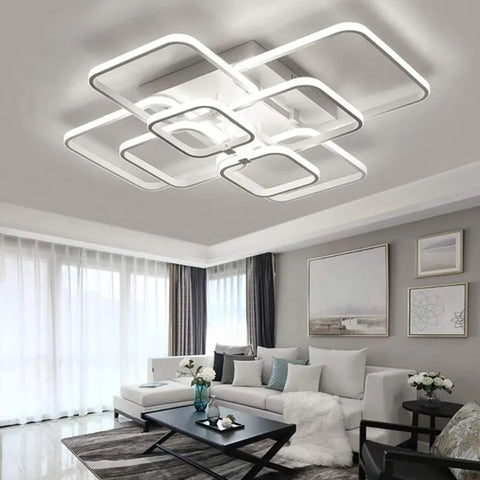 Plafonnier LED Moderne en Aluminium à 8 Têtes, 114W, Blanc Froid 6500K pour Couloir, Chambre, Cuisine et Salon